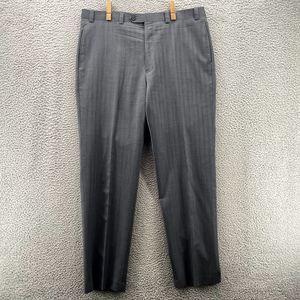 Vintage Ralph Lauren Dress Pants Adult 38x34 Grey Classic 100% WOOL Trouser Mens